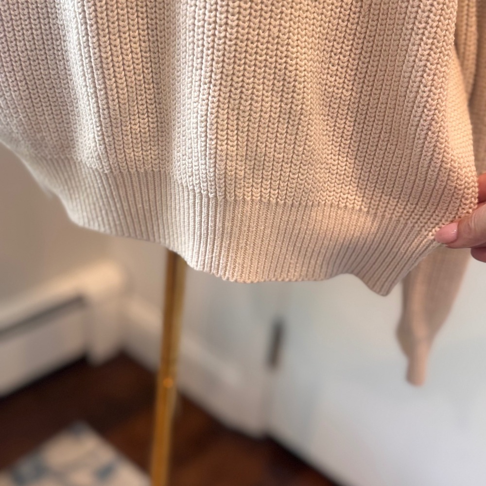 Brandy Melville Beige Brianna Turtleneck Sweater Cozy Shaker Stitch | One Size - Picture 5 of 7